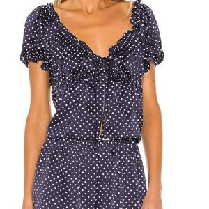 REVOLVE Cecilia Top in Navy Dot
LPA; size XS; EUC!